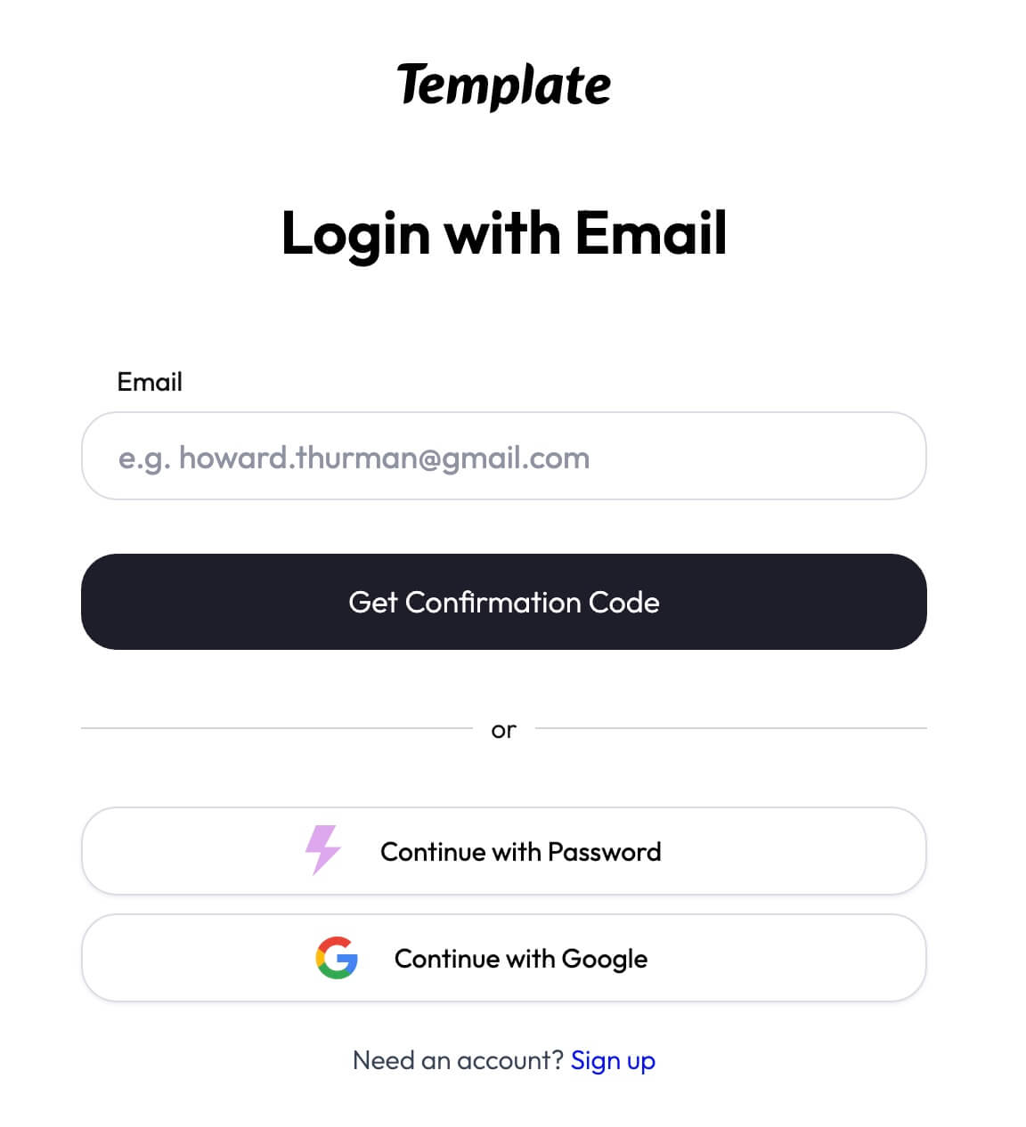 Preview of Webflow Passwordless Login