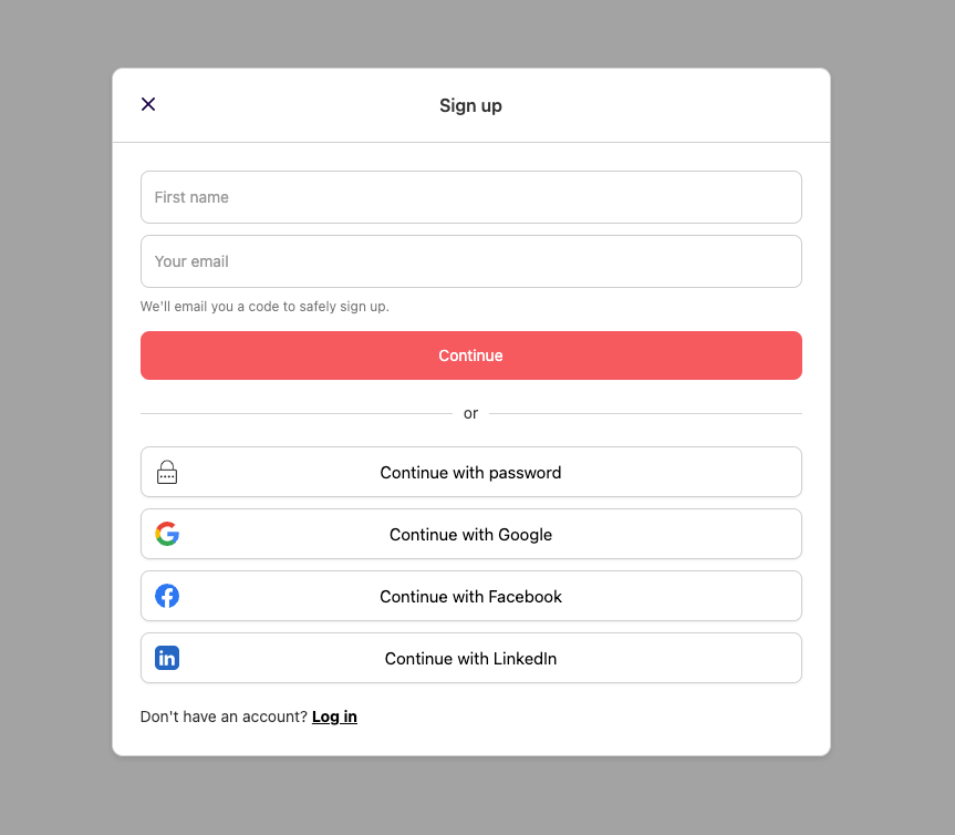 Preview of Airbnb Style Passwordless Sign Up