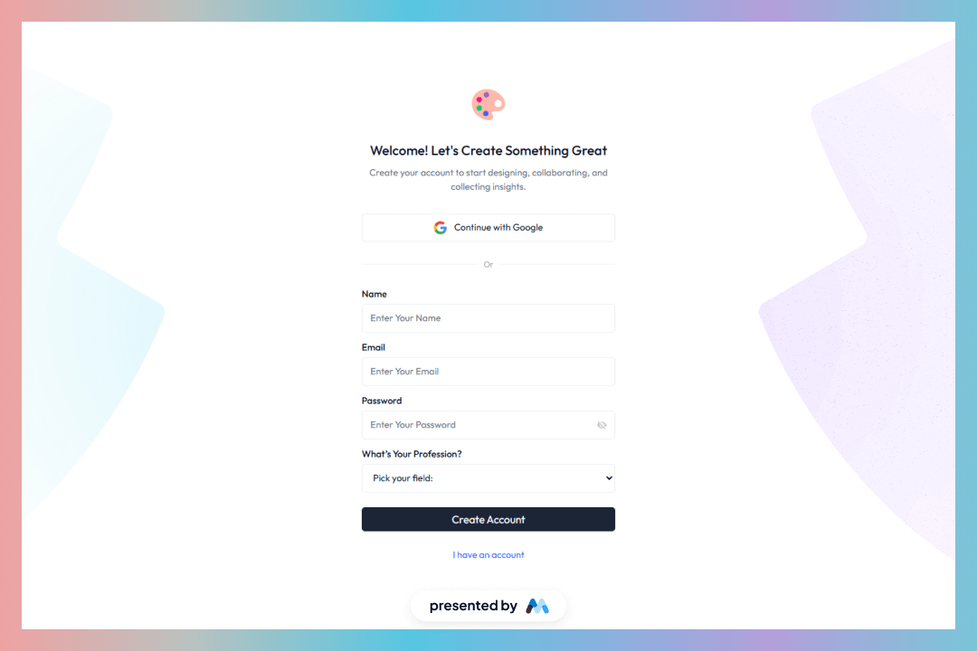 Preview of Simple Signup Interface