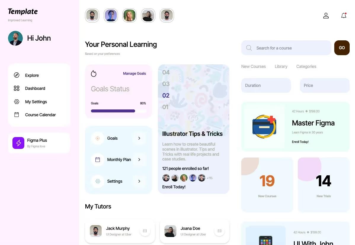 Preview of Design Course Dashboard