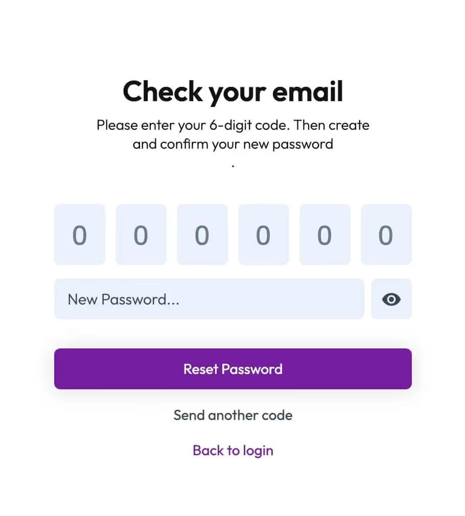 Preview of Downloads Reset Password Form
