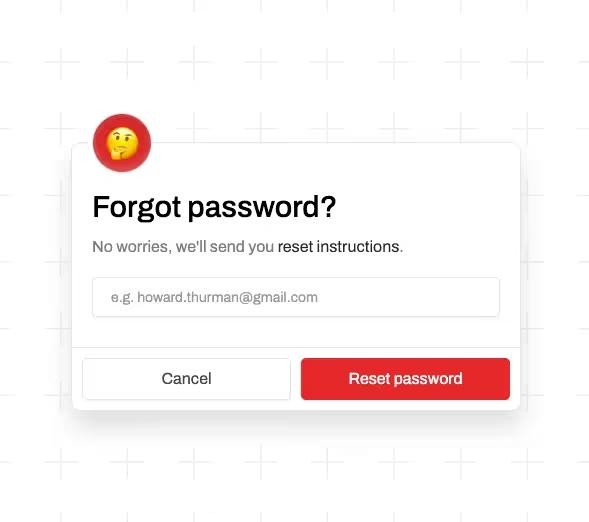 Preview of Red Forgot Password Step 1