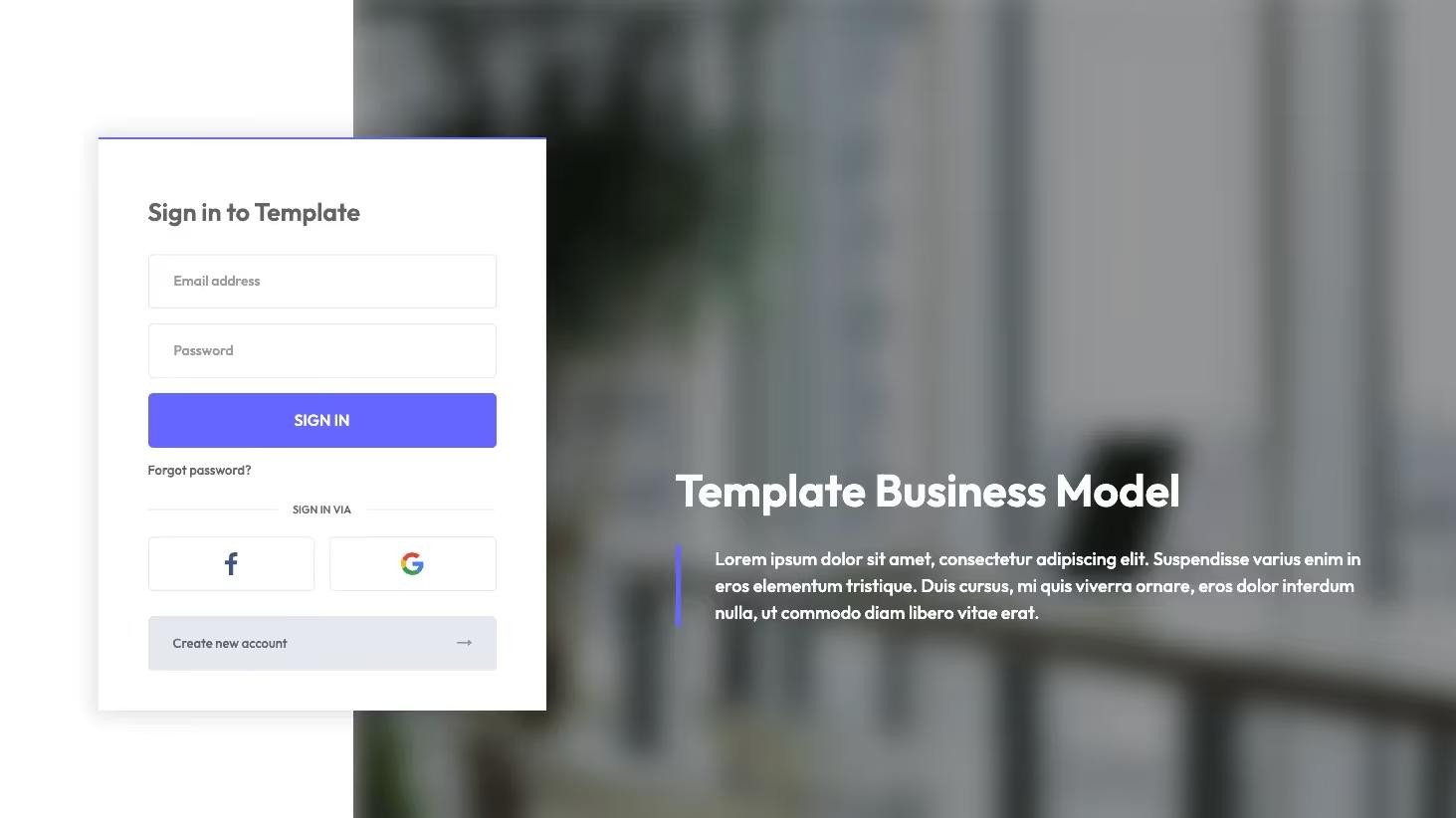 Preview of Modern Webflow Login With Social Auth