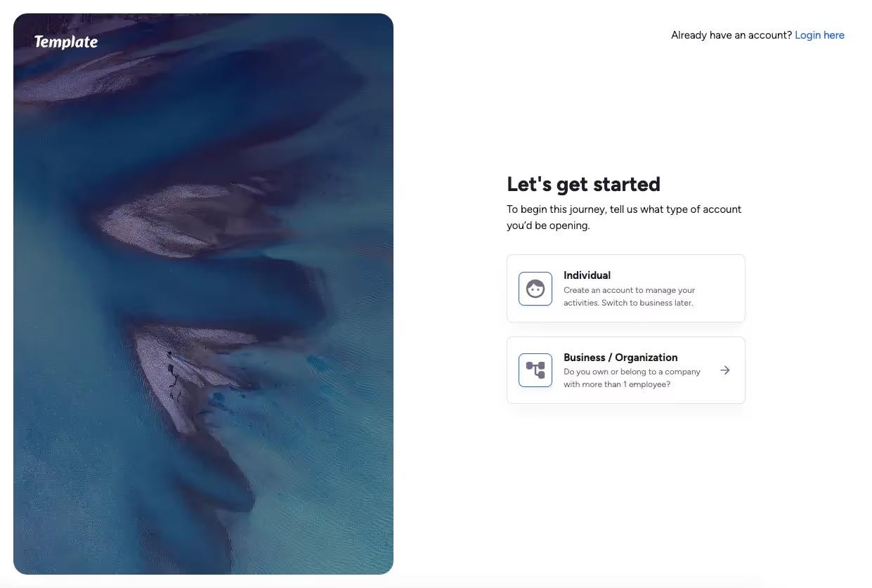 Preview of User Onboarding Choices