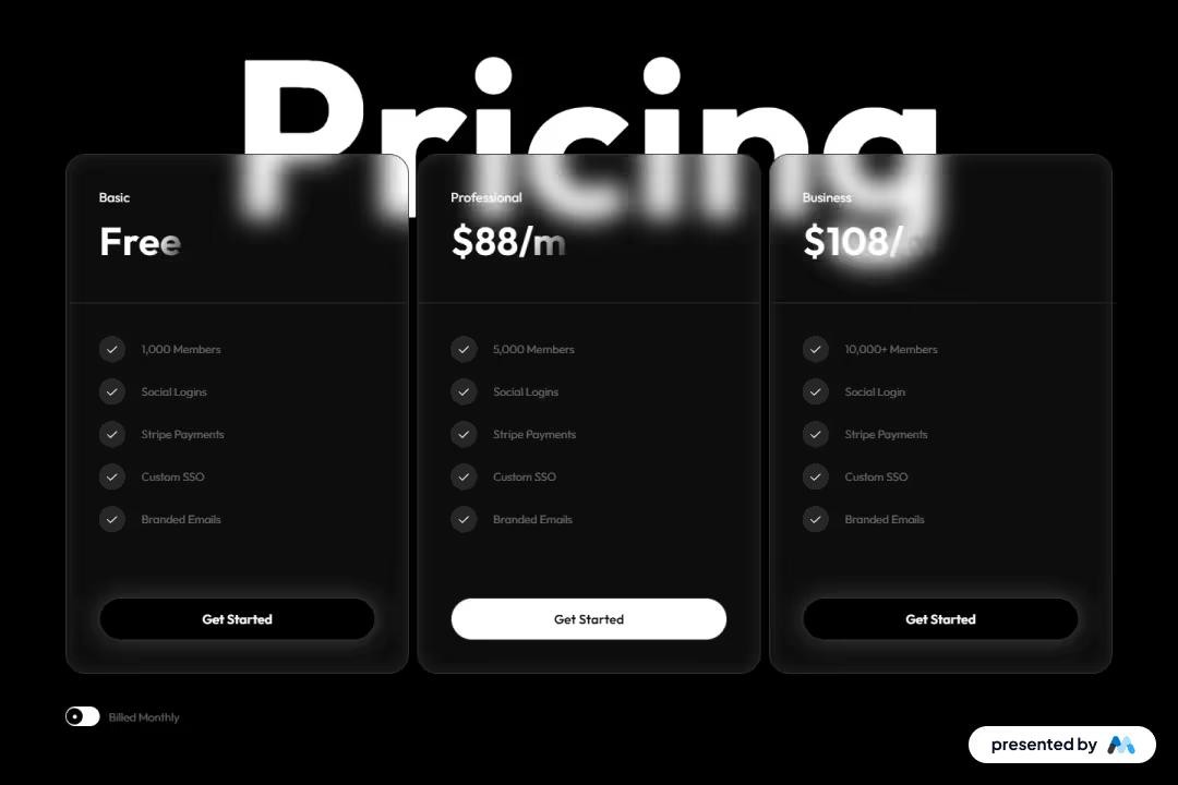 Preview of Bold Monochrome Pricing